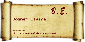 Bogner Elvira névjegykártya